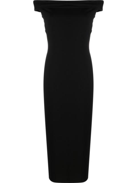 Reformation Jamen off-shoulder knitted midi dress