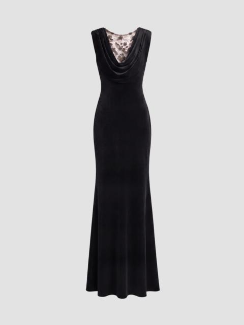 MAC DUGGAL Women's Beaded Velvet Cowl Gown - Black