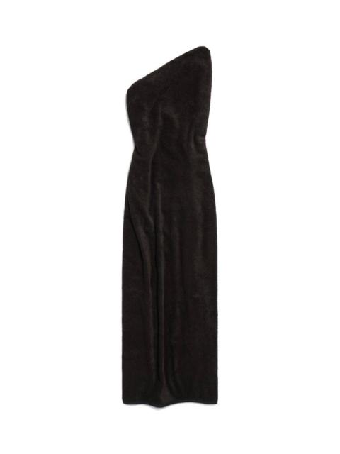 BALENCIAGA Women's Draped Maxi Dress in Black