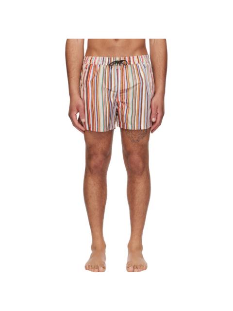 Paul Smith Multicolor 'Painted Signature Stripe' Swim Shorts