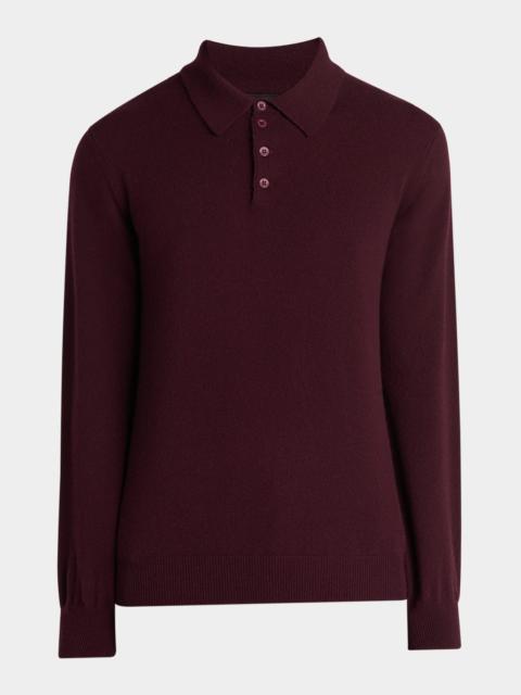 GIORGIO ARMANI Men's Cashmere Knit Polo Sweater
