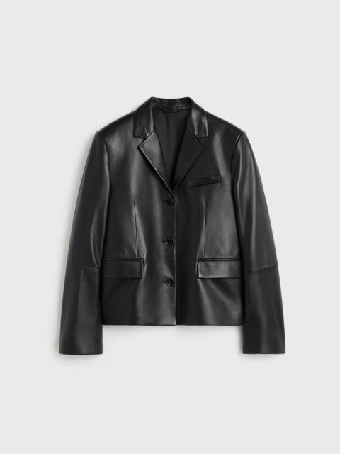 TOTEME Short leather blazer black