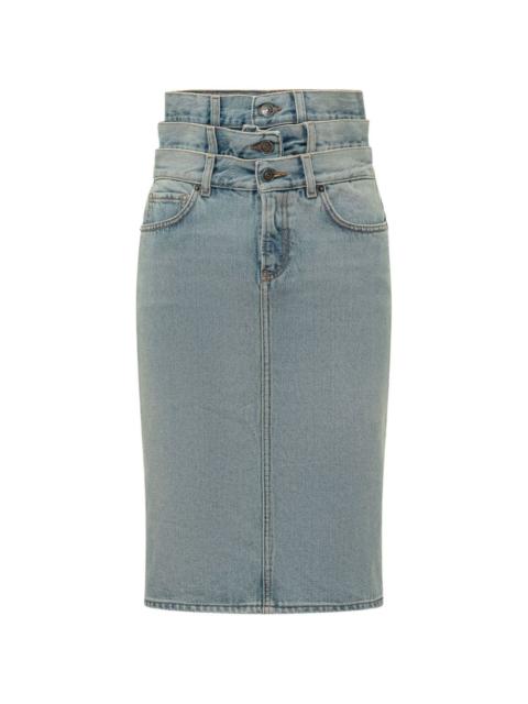 FIORUCCI triple-waistband denim skirt