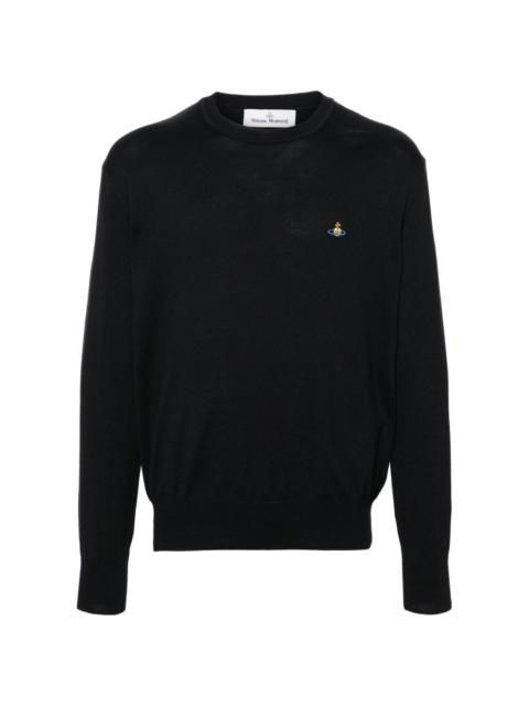 Orb-embroidered cotton jumper