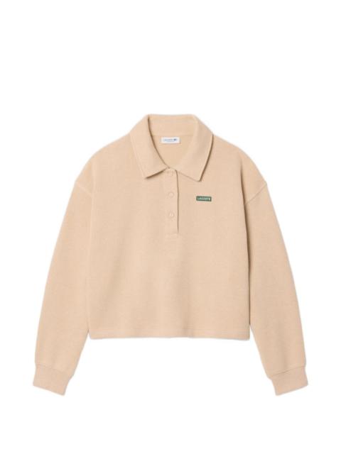 LACOSTE logo-patch ribbed-knit sweater