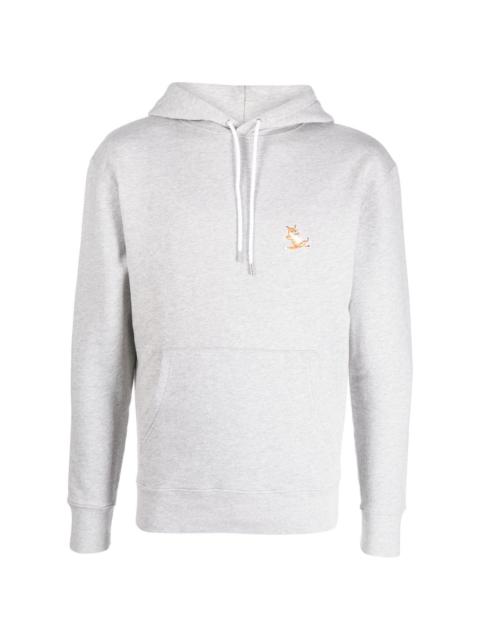 fox-embroidered cotton hoodie