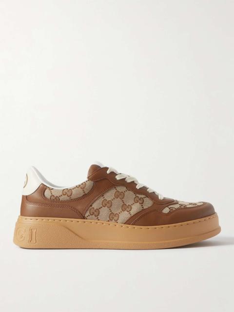 GUCCI Jive Monogrammed Canvas and Leather Sneakers