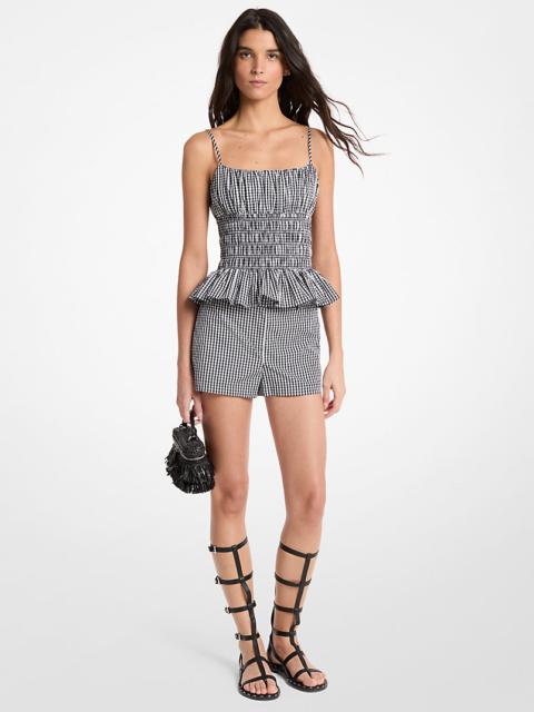 MICHAEL KORS Gingham Cotton Shorts