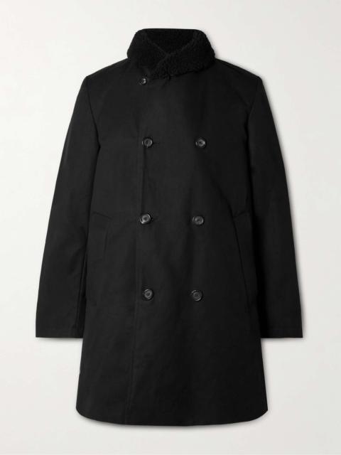 Oliver Spencer Newington Fleece-Trimmed Cotton-Canvas Coat