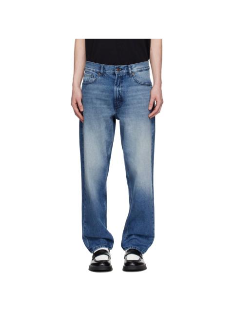 HUGO Blue Relaxed Tapered-Fit Jeans