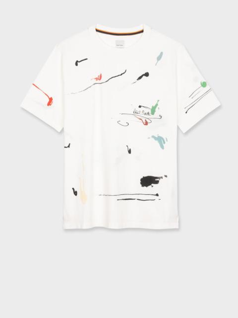 'Ink Marks' Print Cotton T-Shirt