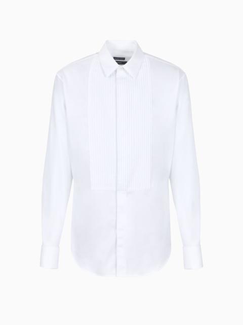 GIORGIO ARMANI Pleated cotton shirt