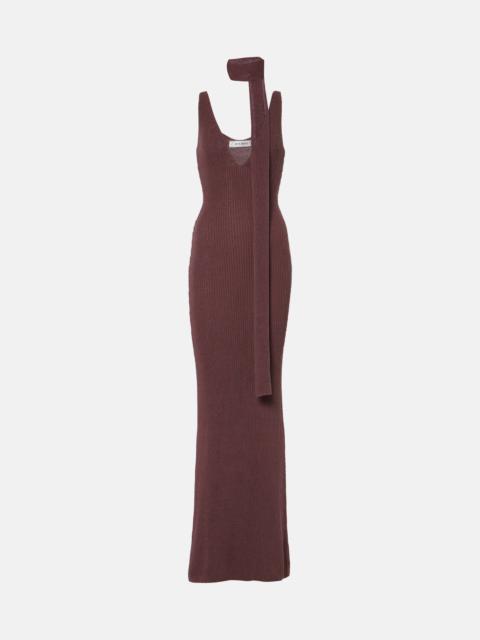 AYA MUSE Ribbed-knit cotton-blend maxi dress