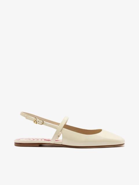 Larroudé Georgina Ballet Flat Ivory Patent Leather