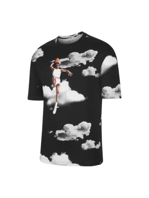 Jordan Men's Air Jordan Casual Printing Round Neck Pullover Short Sleeve Black T-Shirt DM1437-010