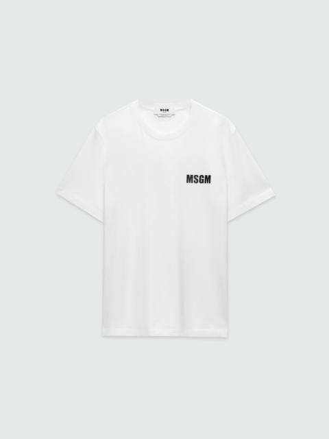 MSGM White jersey T-shirt with Impact logo