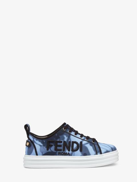 FENDI Light blue canvas flatforms