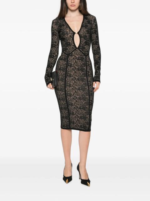 ELISABETTA FRANCHI Elisabetta Franchi Lace-patterned Cut-out Midi Dress