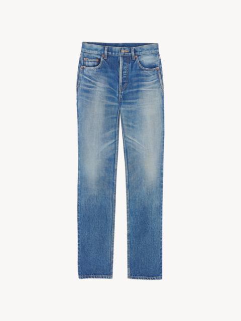 SAINT LAURENT STRAIGHT JEANS IN EVER VINTAGE BLUE DENIM