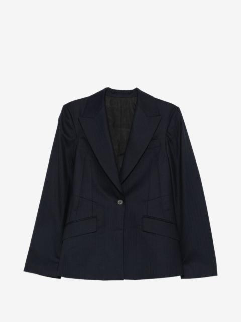 Kiko Kostadinov pinstripe-pattern single-breasted blazer