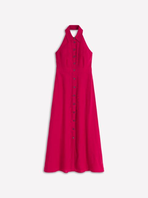 BODEN Collar Halter Neck Linen Dress-Pomegranate