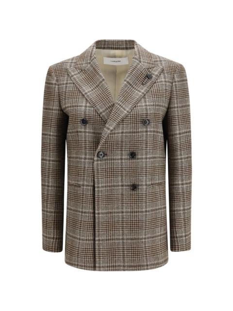LARDINI Prince of Wales-pattern double-breasted blazer