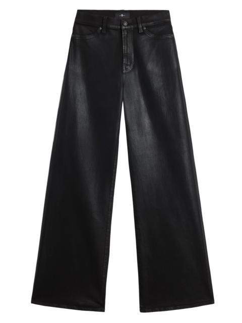 7 For All Mankind Women's Lotta Wide-Leg Jeans - Coated Black
