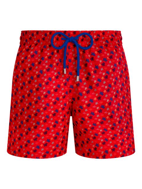 Vilebrequin Men Ultra-Light and Packable Swim Trunks Micro Ronde Des Tortues Rainbow