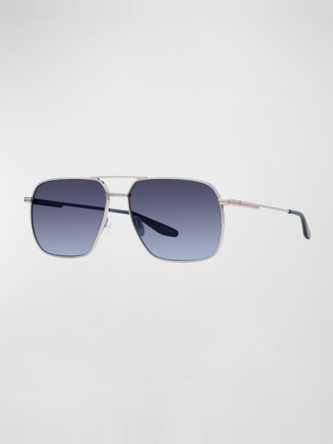 BARTON PERREIRA x 007 Men's Royale Double-Bridge Titanium Aviator Sunglasses