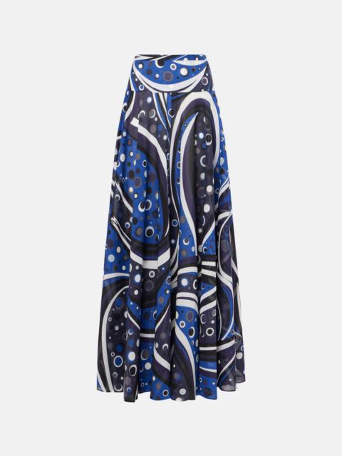 PUCCI fontane-print cotton skirt