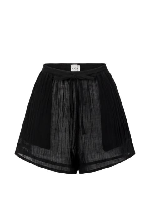 LE KASHA Tabag drawstring linen shorts