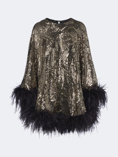 Taller Marmo Vegas Disco feather-trimmed minidress