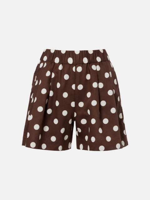 ASCENO Zurich polka-dot linen and cotton shorts
