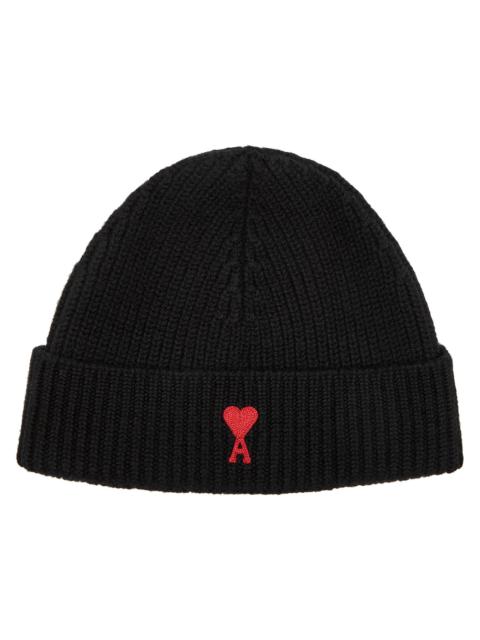 AMI Paris Logo-embroidered ribbed wool beanie