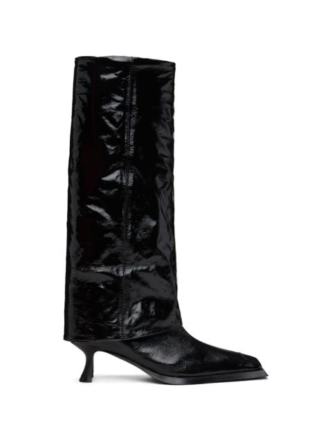 MIISTA Black Morgan Fold Over Tall Boots
