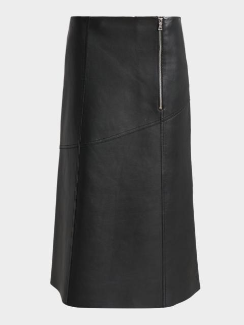 Victoria Beckham Paneled Leather Midi Skirt