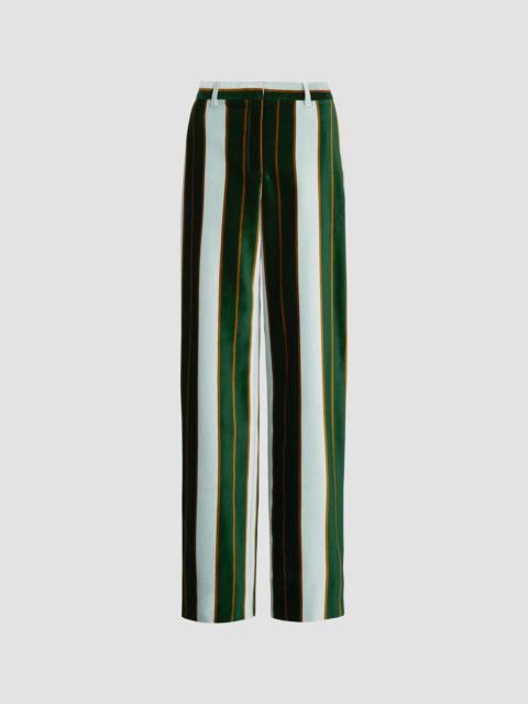 TWP Women's Isla Striped Cotton Wide-Leg Pants - Ancient Water Green