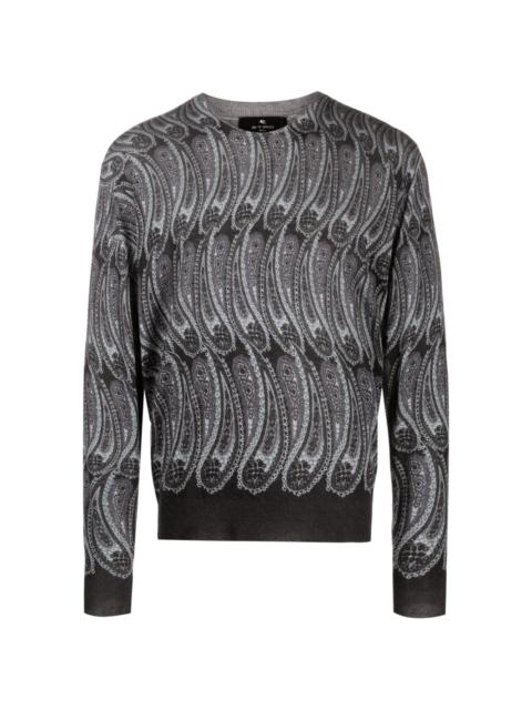 long-sleeve intarsia-knit jumper