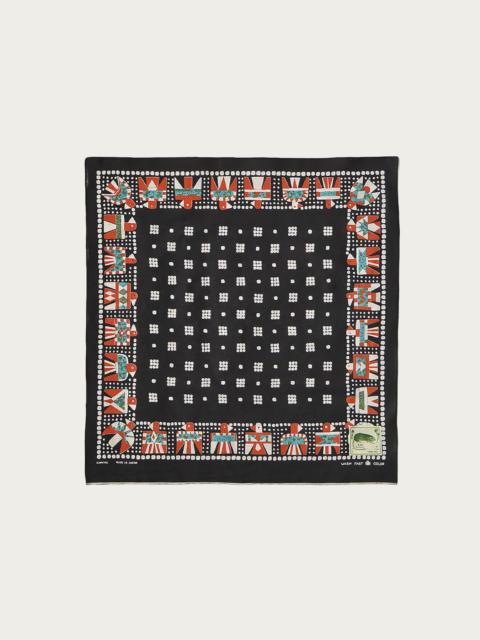 Kapital Fastcolor Selvedge Bandanna (Thunderbird) - Black