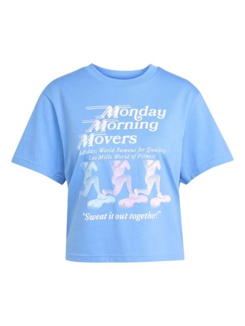 adidas (WMNS) adidas x Les Mills Movers Graphic T-Shirt 'Blue Fusion' KE7816
