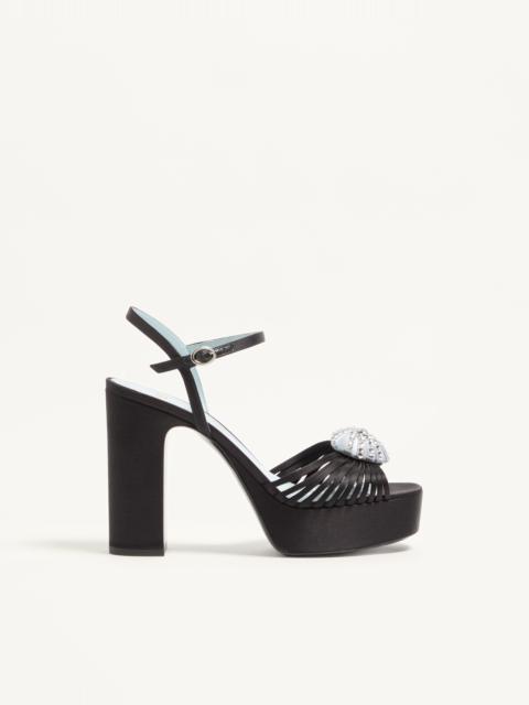 Valentino COEUR ROYAL PLATFORM SANDAL IN SATIN 115MM
