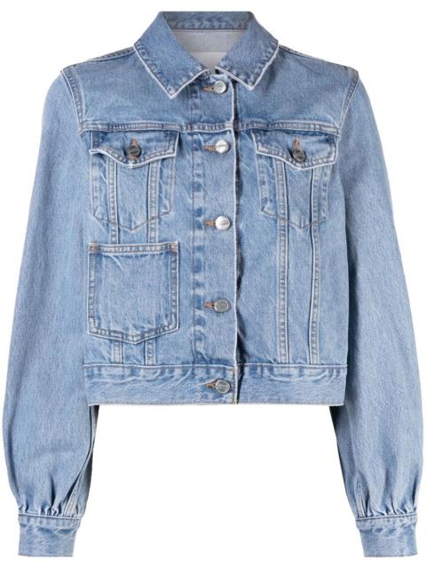 GANNI puff-sleeve denim jacket