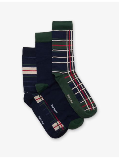 Barbour Tartan Cotton-Blend Socks