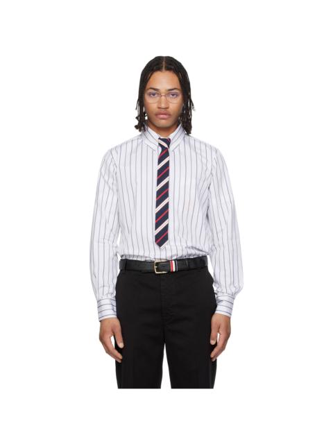 Thom Browne Gray & White Straight Fit Pop Over Self Armband Shirt