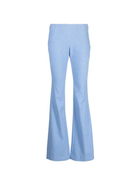 linen-blend flared trousers