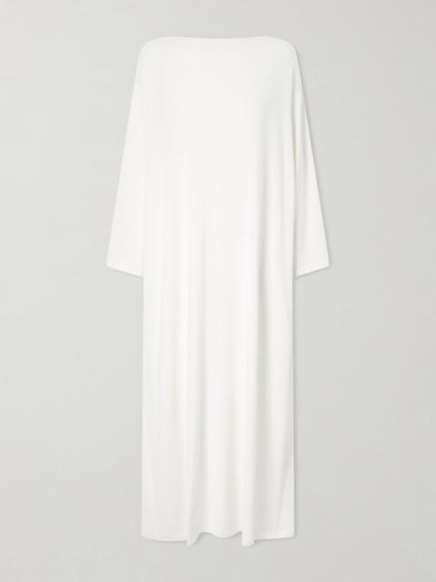 The Row Odet draped silk and cotton-blend midi dress White