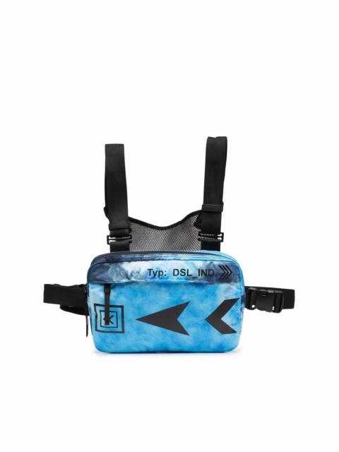 Diesel tie-dye logo-printed belt bag