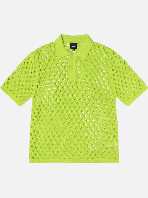 Stüssy Stussy Big Mesh Polo Sweater 'Black' | REVERSIBLE