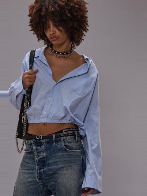 R13 CROSSOVER BUBBLE SHIRT - EOE LIGHT BLUE - R13