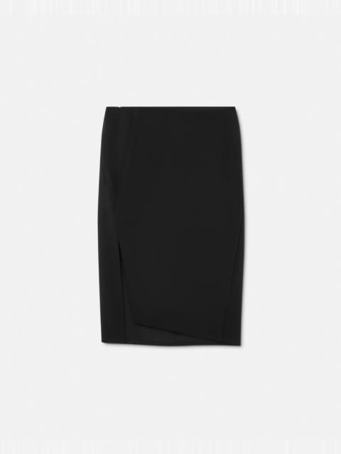 Wool-Blend Slit Pencil Skirt